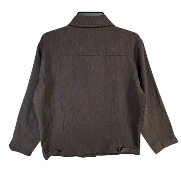 Chicos Shirt Jacket Women L Chocolate Brown Button Pockets Modern Travel Shacket - Picture 7 of 15